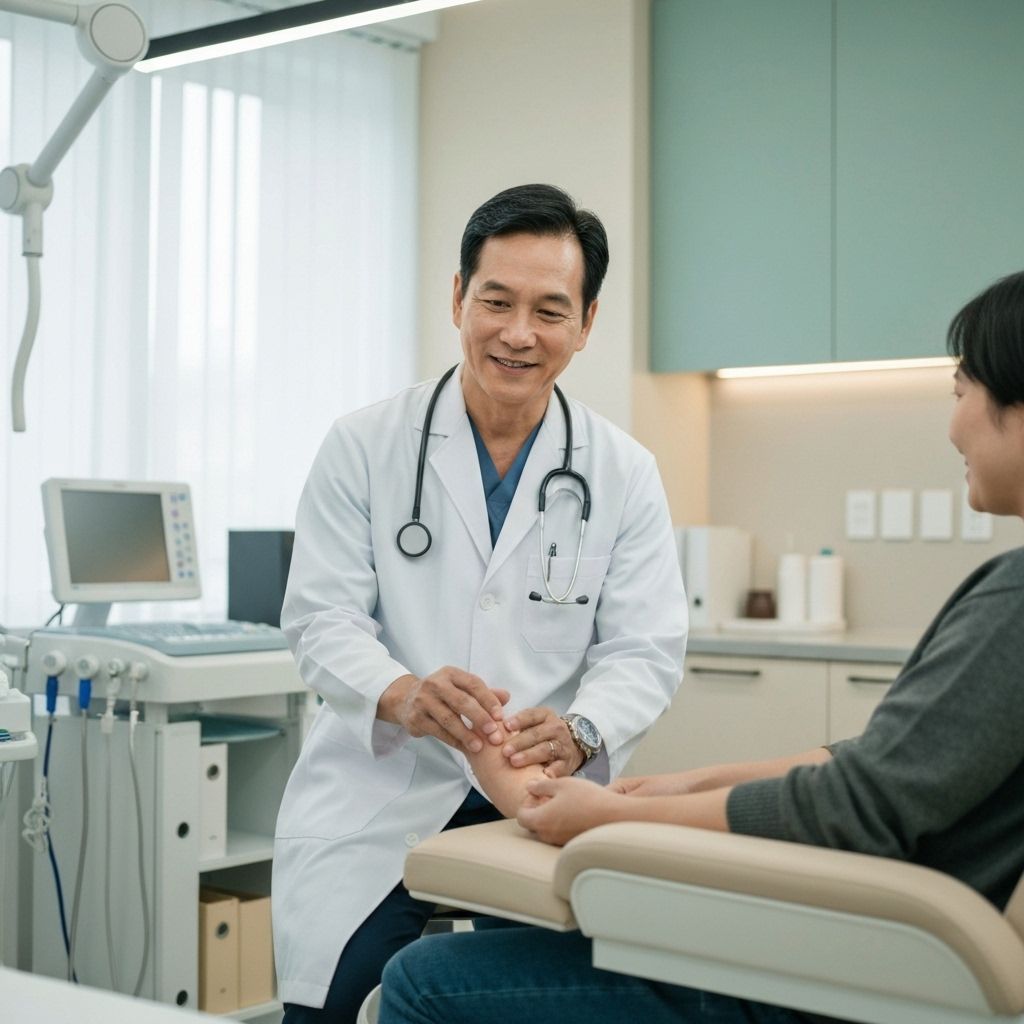 Medical professional providing wound care